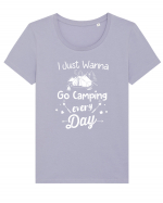 Camping every day Tricou mânecă scurtă guler larg fitted Damă Expresser