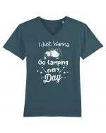 Camping every day Tricou mânecă scurtă guler V Bărbat Presenter