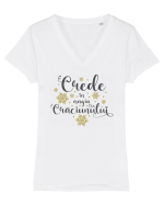 Crede in magia Craciunului Tricou mânecă scurtă guler V Damă Evoker
