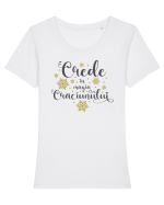Crede in magia Craciunului Tricou mânecă scurtă guler larg fitted Damă Expresser