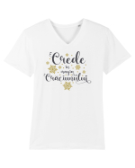 Crede in magia Craciunului Tricou mânecă scurtă guler V Bărbat Presenter