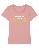 TEACHER Tricou mânecă scurtă guler larg fitted Damă Expresser