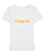 TEACHER Tricou mânecă scurtă guler larg fitted Damă Expresser