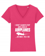 AIRPLANES Tricou mânecă scurtă guler V Damă Evoker