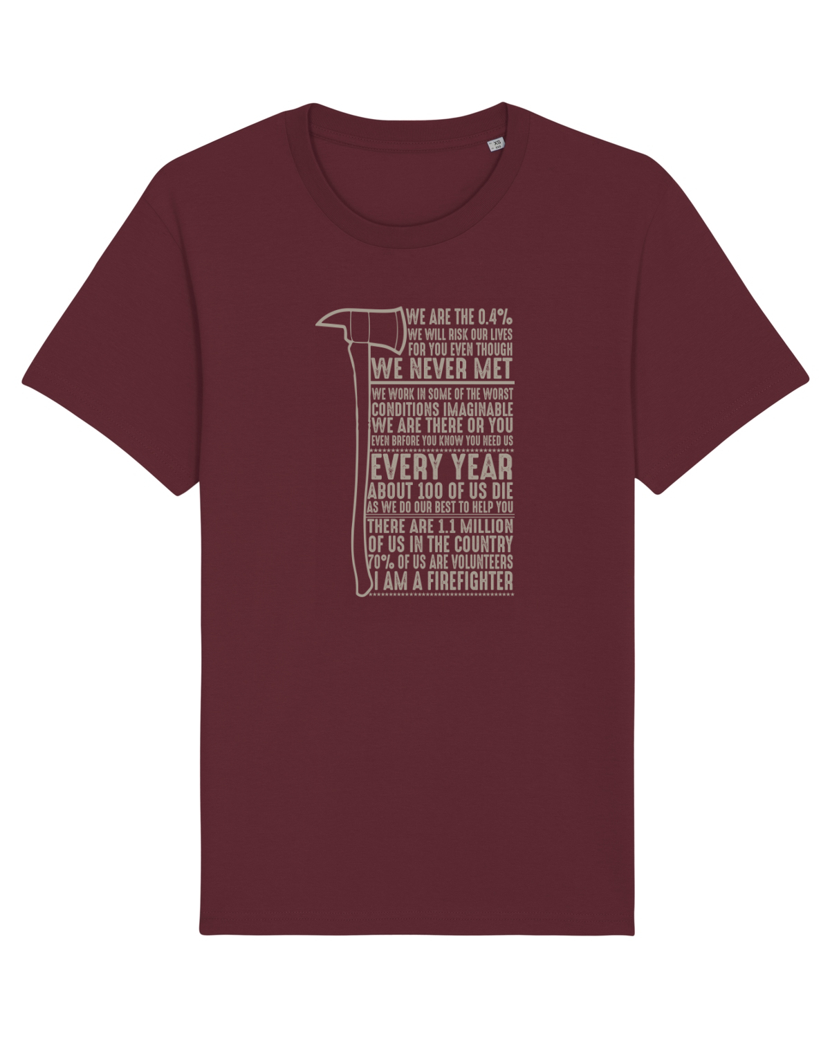 Tricou mânecă scurtă Unisex Rocker Burgundy