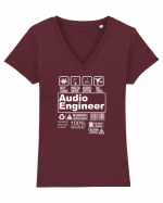 AUDIO ENGINEER Tricou mânecă scurtă guler V Damă Evoker