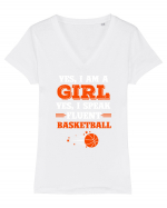 BASKETBALL Tricou mânecă scurtă guler V Damă Evoker