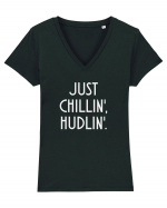 Just chillin', hudlin' Tricou mânecă scurtă guler V Damă Evoker