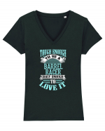 BARREL RACER Tricou mânecă scurtă guler V Damă Evoker