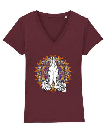 Yoga Hands Mandala Burgundy