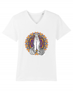 Yoga Hands Mandala Tricou mânecă scurtă guler V Bărbat Presenter