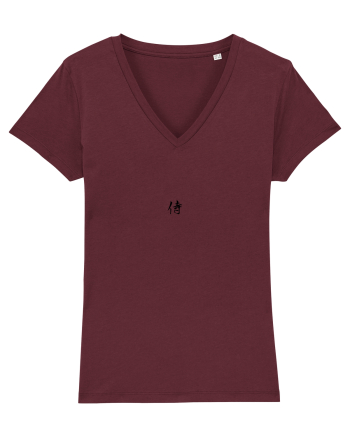 „Samurai” Kanji Japoneză (negru) Burgundy