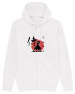 Siluetă Samurai (kanji și katakana) negru Hanorac cu fermoar Unisex Connector
