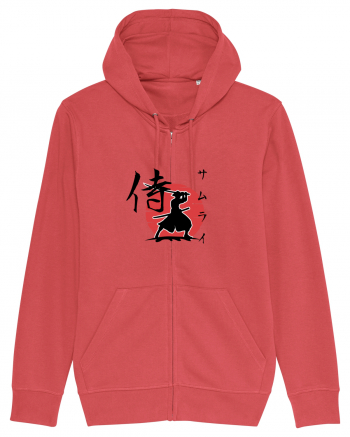 Siluetă Samurai (kanji și katakana) negru Carmine Red