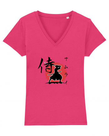 Siluetă Samurai (kanji și katakana) negru Raspberry