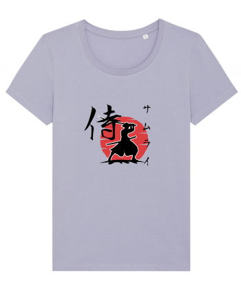 Siluetă Samurai (kanji și katakana) negru Lavender