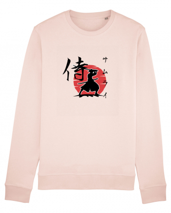 Siluetă Samurai (kanji și katakana) negru Candy Pink
