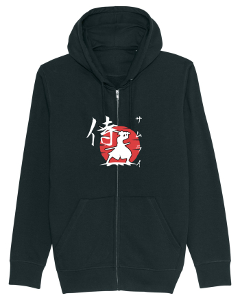Siluetă Samurai (kanji și katakana) alb Black