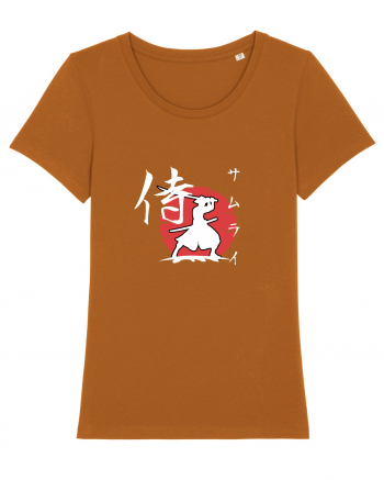 Siluetă Samurai (kanji și katakana) alb Roasted Orange
