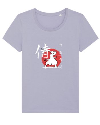 Siluetă Samurai (kanji și katakana) alb Lavender