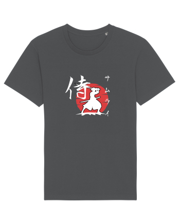 Siluetă Samurai (kanji și katakana) alb Anthracite