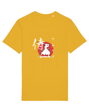 Siluetă Samurai (kanji și katakana) alb Spectra Yellow