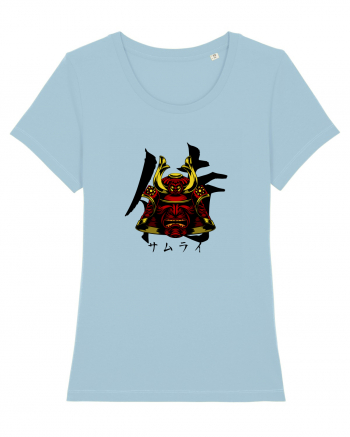 Cap Samurai (kanji și katakana) negru Sky Blue