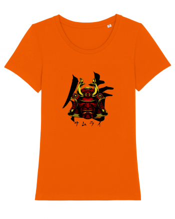 Cap Samurai (kanji și katakana) negru Bright Orange
