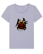 Cap Samurai (kanji și katakana) negru Tricou mânecă scurtă guler larg fitted Damă Expresser