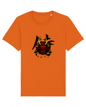 Cap Samurai (kanji și katakana) negru Bright Orange