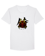 Cap Samurai (kanji și katakana) negru Tricou mânecă scurtă guler larg Bărbat Skater