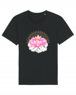 Yoga Lotus Roz Auriu Tricou mânecă scurtă Unisex Rocker