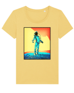 Retro Astronaut  Tricou mânecă scurtă guler larg fitted Damă Expresser