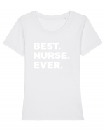 BEST NURSE EEVER Tricou mânecă scurtă guler larg fitted Damă Expresser