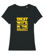 BEST WIFE Tricou mânecă scurtă guler larg fitted Damă Expresser