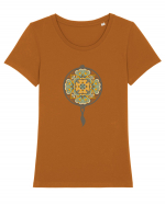 Yoga Mandala in Dreamcatcher Tricou mânecă scurtă guler larg fitted Damă Expresser