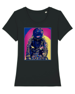 Retro Astronaut  Tricou mânecă scurtă guler larg fitted Damă Expresser
