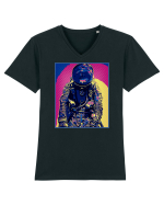 Retro Astronaut  Tricou mânecă scurtă guler V Bărbat Presenter