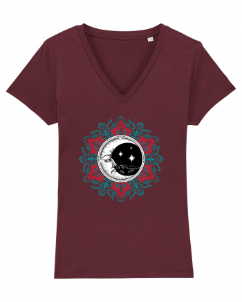 Mandala cu Luna Yoga Burgundy