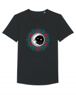 Mandala cu Luna Yoga Tricou mânecă scurtă guler larg Bărbat Skater