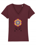 Mandala in Dreamcatcher Tricou mânecă scurtă guler V Damă Evoker