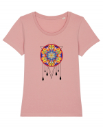 Mandala in Dreamcatcher Tricou mânecă scurtă guler larg fitted Damă Expresser