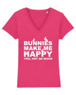 BUNNIES Tricou mânecă scurtă guler V Damă Evoker