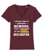 BUS DRIVER Tricou mânecă scurtă guler V Damă Evoker