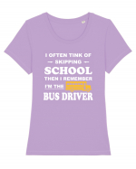 BUS DRIVER Tricou mânecă scurtă guler larg fitted Damă Expresser