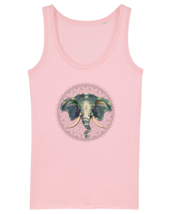 Yoga Elefant in Mandala Cotton Pink