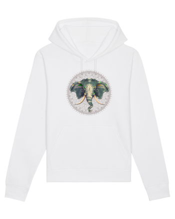 Yoga Elefant in Mandala White