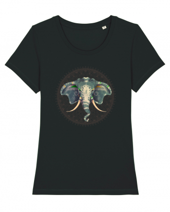 Yoga Elefant in Mandala Black