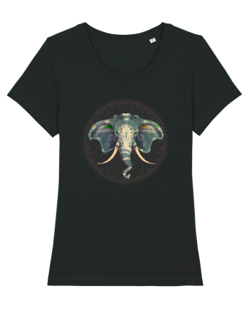 Yoga Elefant in Mandala Black