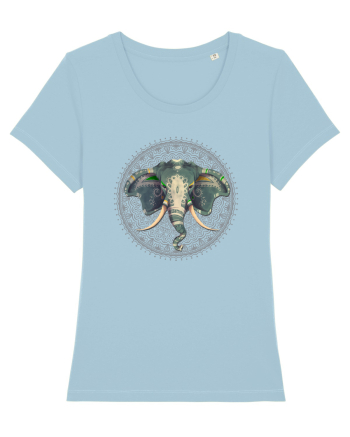 Yoga Elefant in Mandala Sky Blue